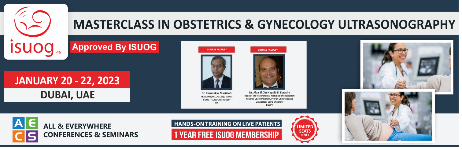 Masterclass in Obstetrics and Gynaecology Ultrasonography January 20 - 22, 2023