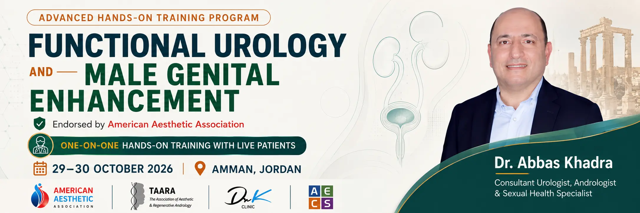 Functional Urology and Male Genital Enhancement course in Jordan with Dr Abbas Khadra